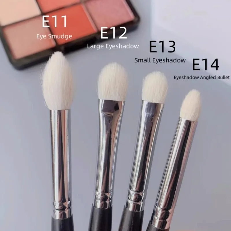Kuas Rias Eyeshadow Mewah Alami Halus Rambut Kambing Eboni Menangani Kuas Pencampur Eye Shadow Alat Kecantikan
