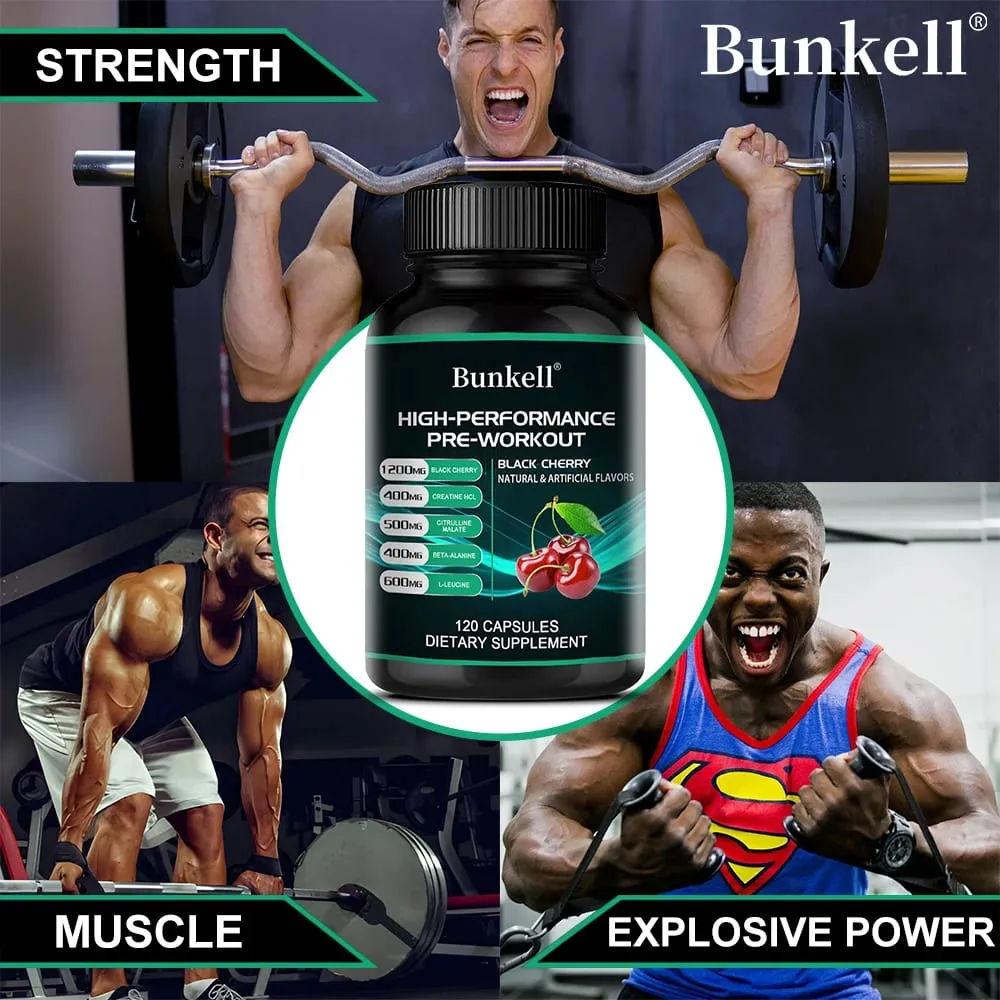 Bunkell Pre-Workout Supplement - Amino Acids Creatine HCI Citrulline Malate Beta-Alanine για βελτίωση της αθλητικής απόδοσης