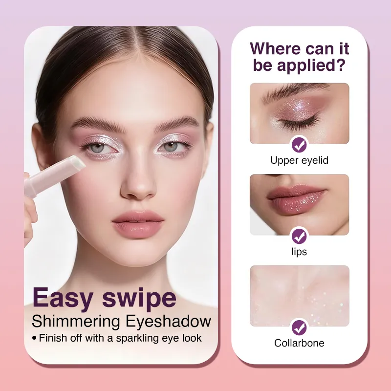 Shimmer Eyeshadow Stick Quick-Dry Film Locking Light που δεν ξεθωριάζει Sparkle Eye Shadow Face Body Lip Highlighter — image 3