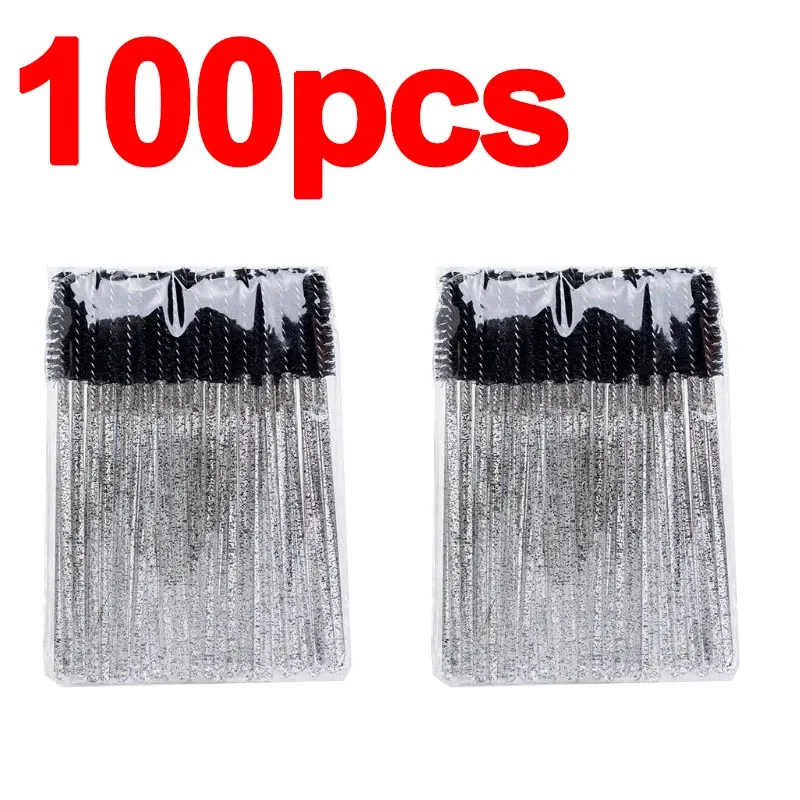 Nieuwe 50/100 Stuks Microbrush Voor Wimpers Borstel Crystal Spoolie Borstels Wenkbrauw Kam Make-Up Beauty Tool Voor Wimpers HZS24
