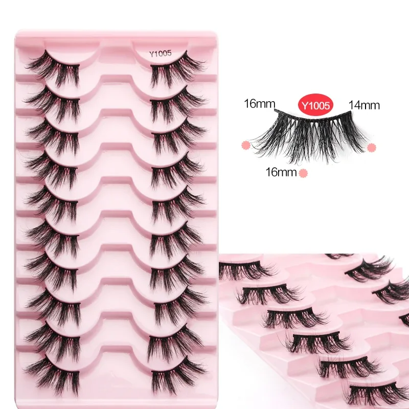 Half Eye Lashes Cat Eye Lashes 3/5/10 Ζεύγη ψεύτικες βλεφαρίδες Αφράτη απαλή φυσική εμφάνιση Clear Band 3D Mink Lashes Extension Μακιγιάζ