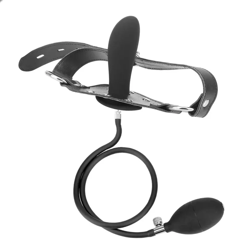 Ευέλικτο μέγεθος σιλικόνης Mouth Gag BDSM μπαλάκι αξεσουάρ Φουσκωτό με αποσπώμενη αντλία για ερωτικό περιορισμό σεξουαλικού παιχνιδιού