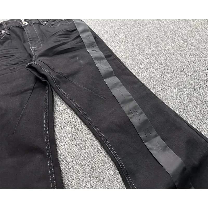 Ανδρικό τζιν παντελόνι High Street RO Ανδρικό 24SS Basic ελαστική μαύρη κορδέλα Loose Flared Streetwear Casual Jeans Παντελόνι Ανδρικά Ρούχα