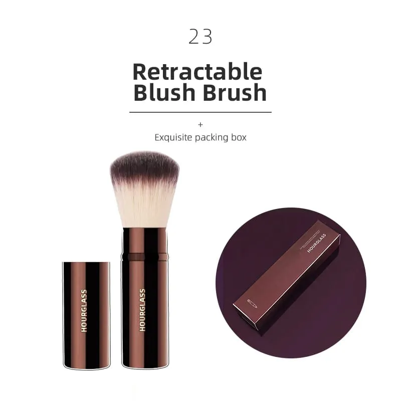 Hourglass Makeup Brush Lahat ng Uri ng Eyeshadow Foundation Concealer Powder Bronzer Blusher Eyeliner Retractable Professional Brushes