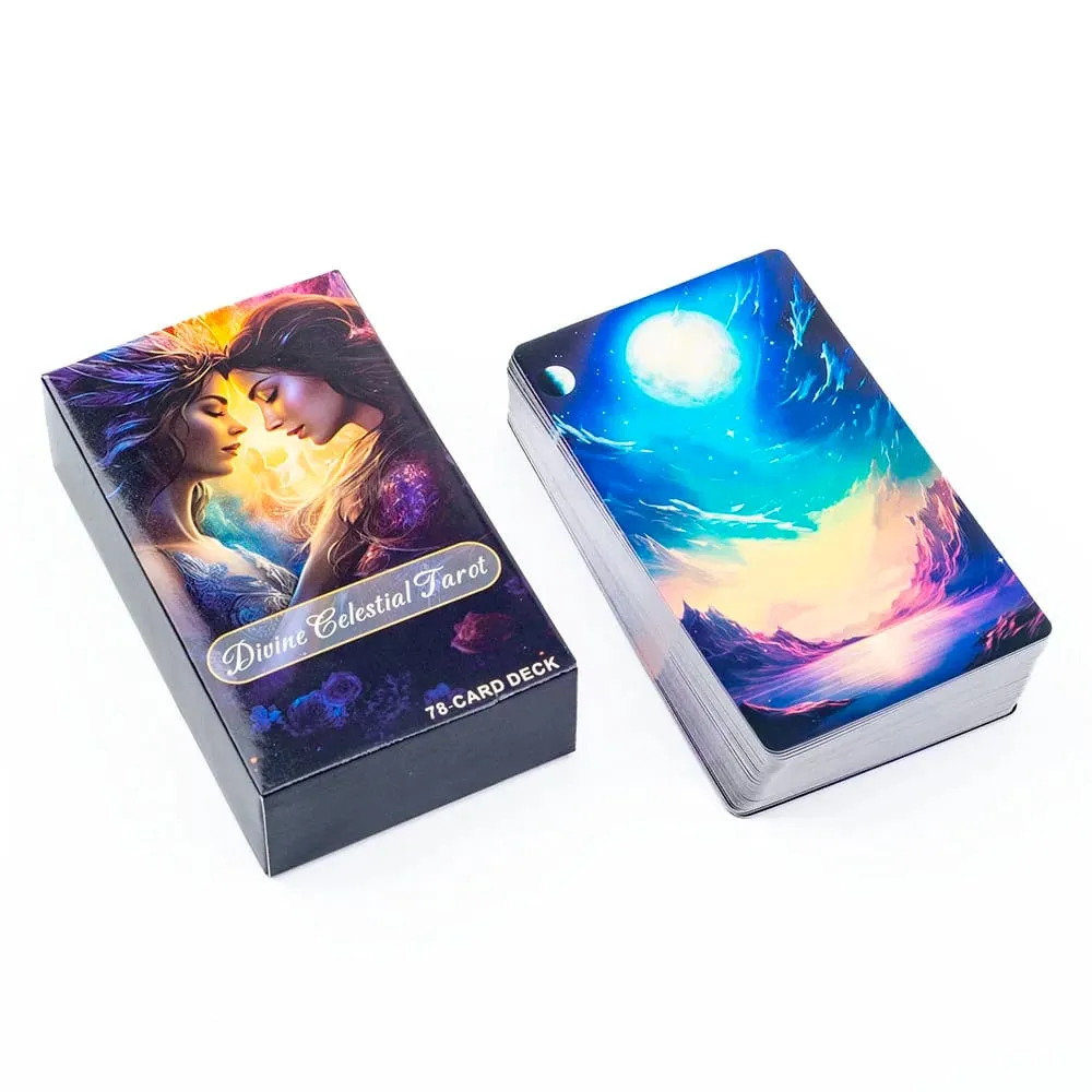 Divine Celestial Tarot Cards 78 Card Deck 10,4*6,1CM for Mantelling Gathering and Divination Επιτραπέζιο παιχνίδι