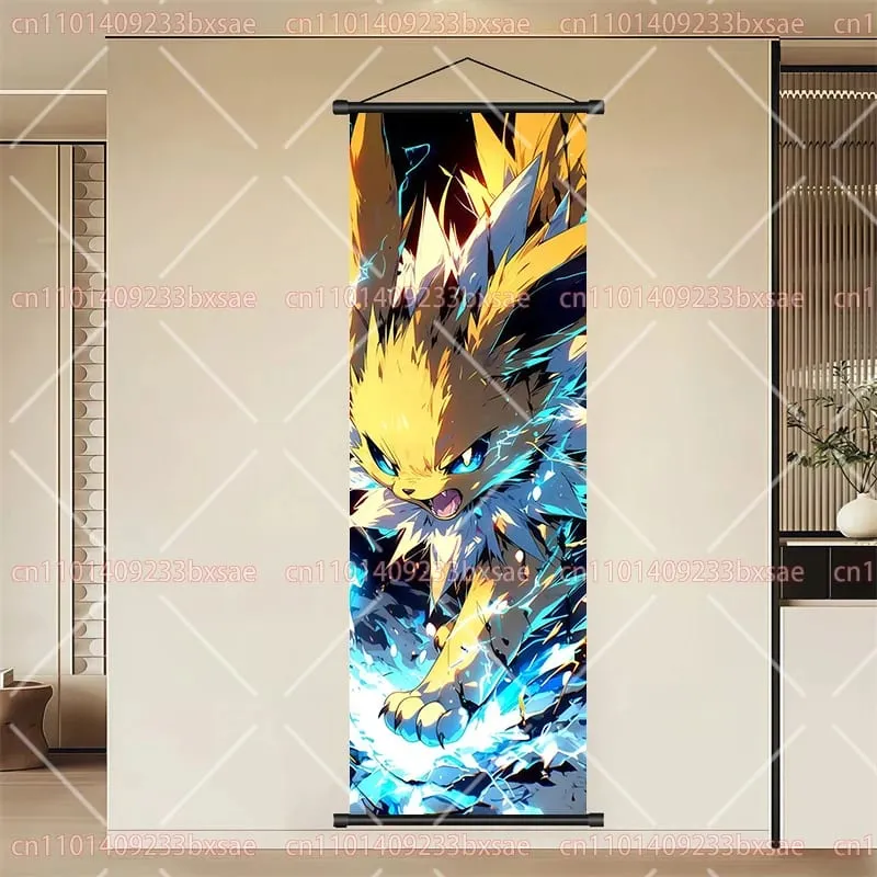 Pokémon Anime HD Scroll Painting Eevee Pikachu Suicune Charizard Mewtwo Διακόσμηση τοίχου με φόντο αφίσα Παιδικό δώρο