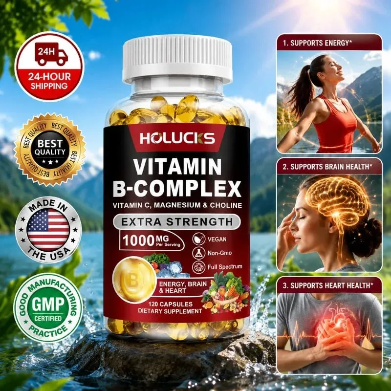 High Absorption B-Complex Capsules with Biotin & Folate Support Mood Balance Immune Skin & Nails Health for Daily Life — image 2