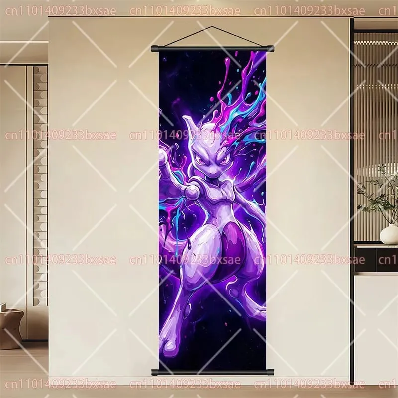 Pokémon Anime HD Scroll Painting Eevee Pikachu Suicune Charizard Mewtwo Διακόσμηση τοίχου με φόντο αφίσα Παιδικό δώρο