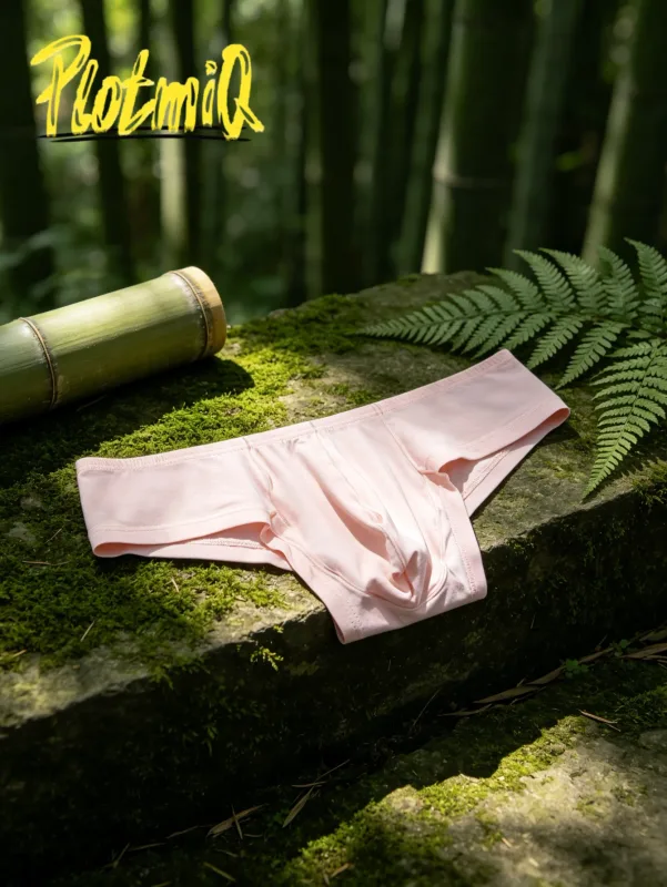 2PCS Low Rise Comfort Men Cotton Briefs Pink Soft Fabric Wide Waistband 3D Support Pouch Moisture Friendly Mens Underwear