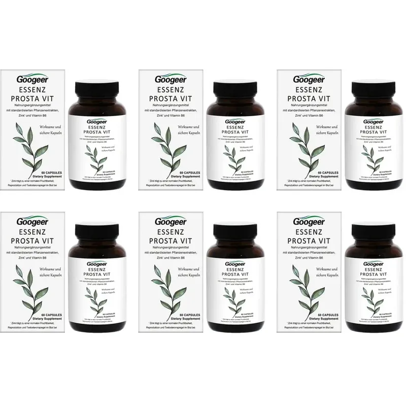 Googeer Prosta Vit Essenz Capsules para sa Mga Lalaki Pantog at Urinary Tract Health Support na may Zinc Vitamin B6 Saw Palmetto 60 Count