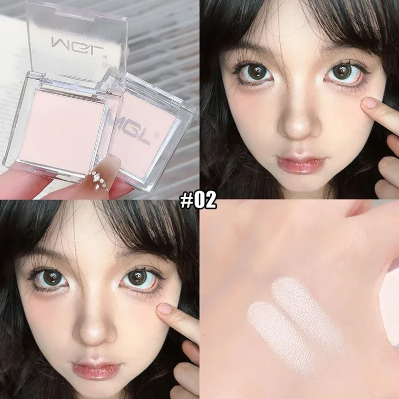 Ματ λευκή μονόχρωμη παλέτα σκιών ματιών Natural 3D Brightening Eyeshadow Highlighter Powder μακράς διαρκείας παλέτα μακιγιάζ ματιών