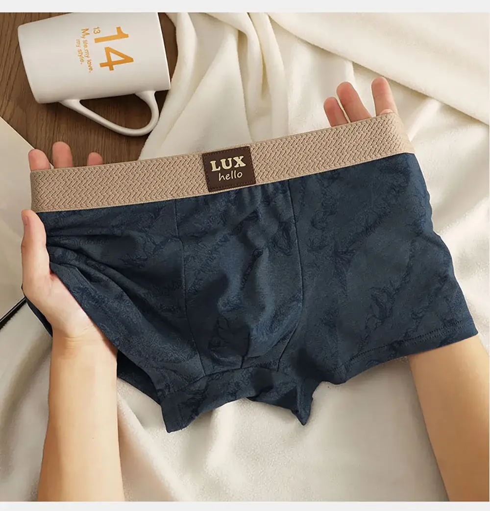 3PCS/Pack 100% Cotton Luxury Print Boxers Hombre 3D Mesh Breathable Antibacterial Pouch Underwear Comfortable Soft Men's Panties