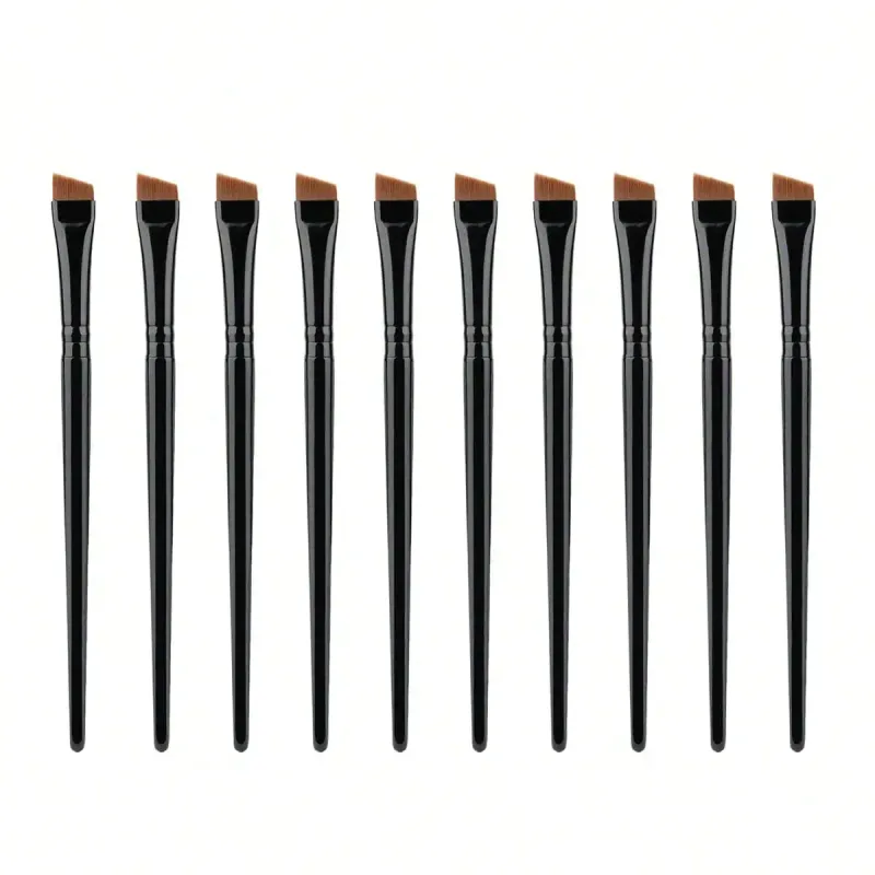 10 Stuks Schuine Wenkbrauwborstels Wenkbrauw Tint Borstel Platte Taps toelopende Wenkbrauw Concealer Borstel Oogmake-up Kwasten