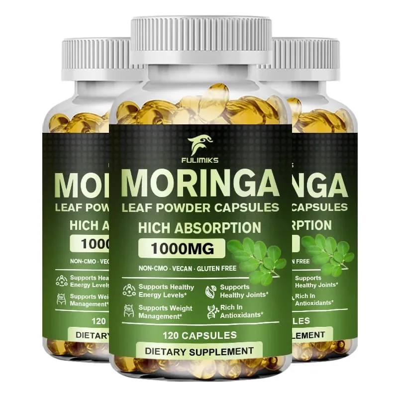 High Absorption Moringa Oleifera 1000mg Capsules Supports Immune Metabolism Skin Care & Healthy Weight Management