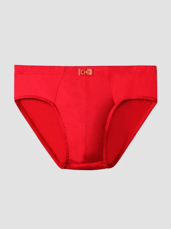 Men's natal year underwear trend red briefs wedding gift good luck happy good luck briefs