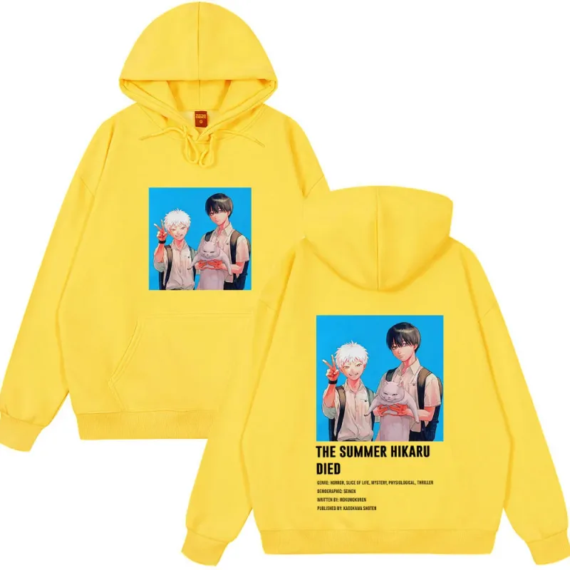 Anime The Summer Hikaru Died Hoodies Hikaru Yoshiki Manga Hoodies Men Women Casual Clothing Cozy Long Sleeve Funny Streetwears