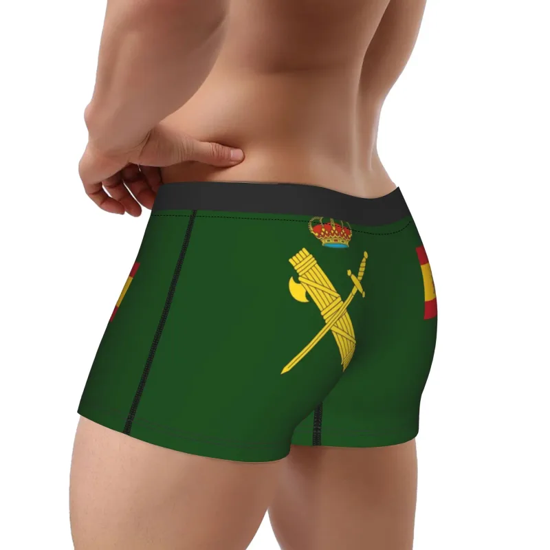 Flag of Spain Plus Emblem Civil Guard Men's Underwear Spanish Boxer Briefs Shorts Panties Funny Soft Underpants for Male S-XXL