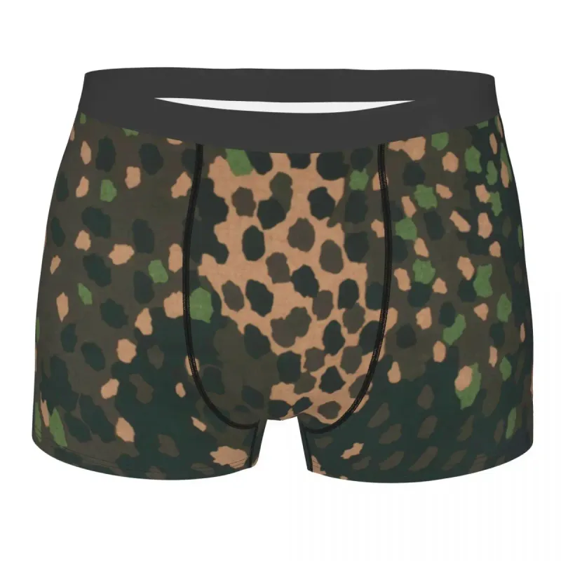 Muž Cool WW2 Camo Spodní prádlo Německo Arm Vojenské Maskovací Boxer Kalhotky Strečové šortky Kalhotky Kalhotky