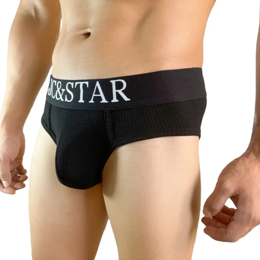 Athletic High Cut Design Sexy Man's Underwear Briefs Underpants Ribbed Cotton Sports Comfort Men Bikini Slip Men's Tanga Briefs