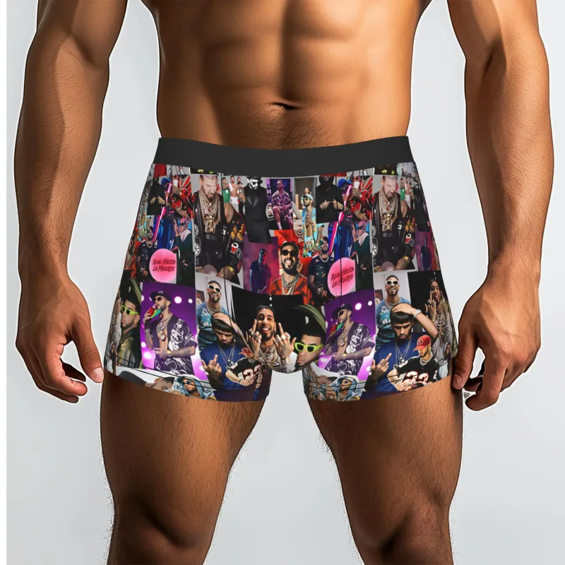 Male Funny A-Anuel AA Underwear Boxer Briefs Stretch Shorts Panties Underpants