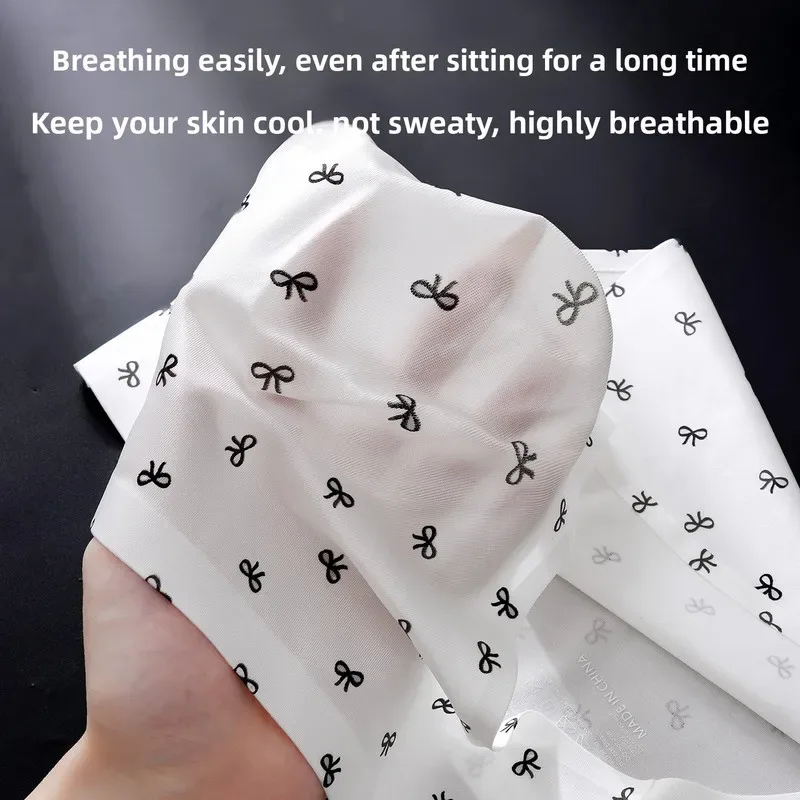 Male Seamless Ice Silk Briefs Cute Heart Bowknot Print 3D Molded Pouch Low Rise Soft Breathable Men Underpants