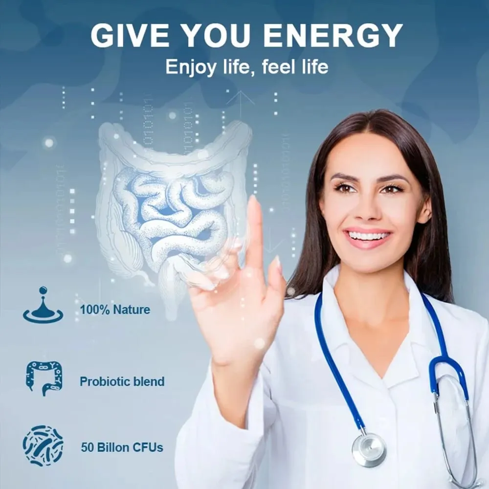 Probiotics + Prebiotics - Improve Digestion & Immunity Relieves Constipation Colon Detox Support Intestinal Health Supplement