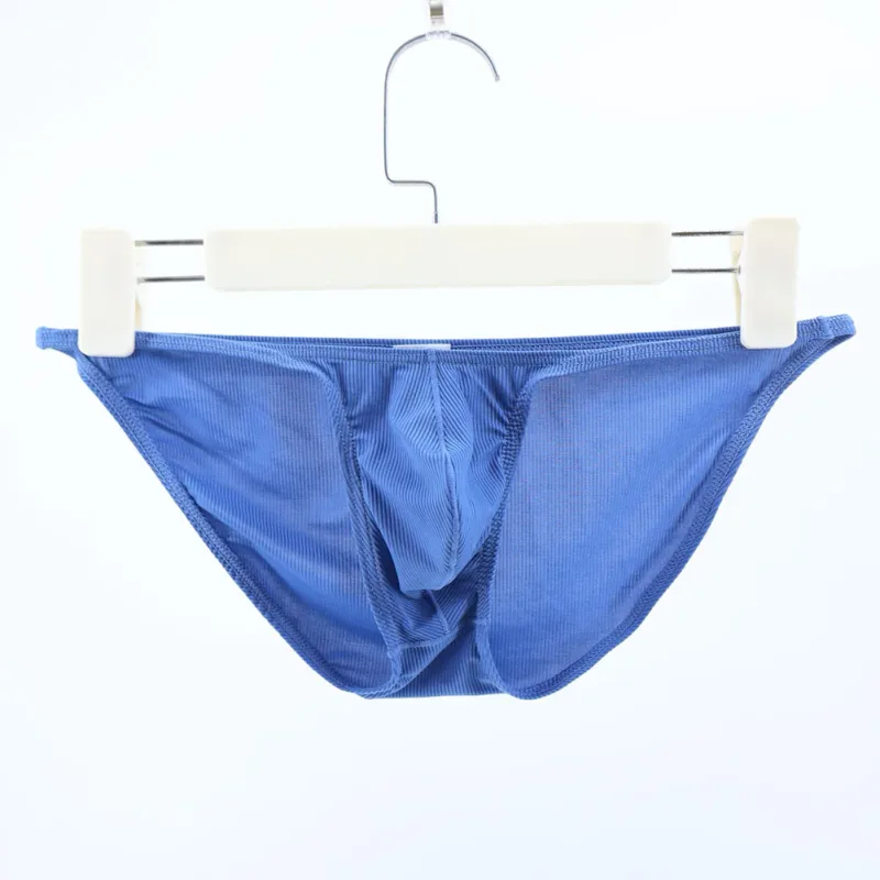 Men Fashion Ribbing Sexy High Fork Underwear Briefs U Convex Pouch Low Rise Man Comfortable Underpants Quick-drying