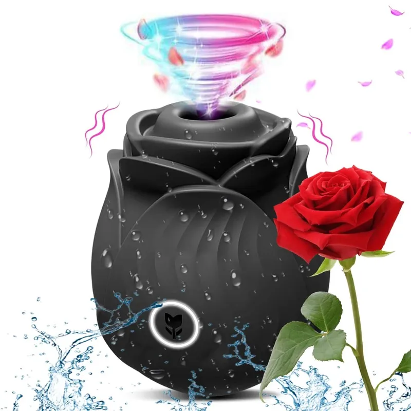 Rose-Sucking Thrusting Dildo Vibrator για γυναίκες Διεγέρτης κλειτορίδας θηλής Δόνηση γλώσσας αυγού που γλύφει κλειτορίδα Sucker σεξουαλικά παιχνίδια