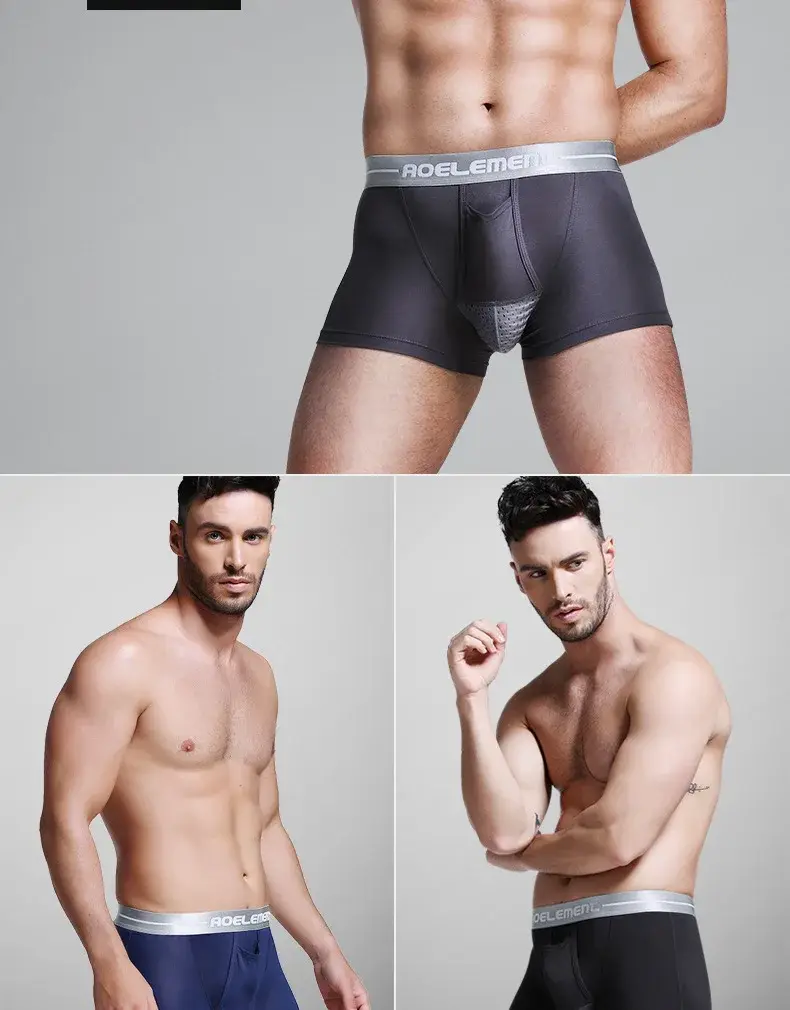 L-5XL Large Size Men Varicocele Underwear Scrotal Testicle Support Dual Pouch Boxer Spermatic Cord Bullet Separation Underpant
