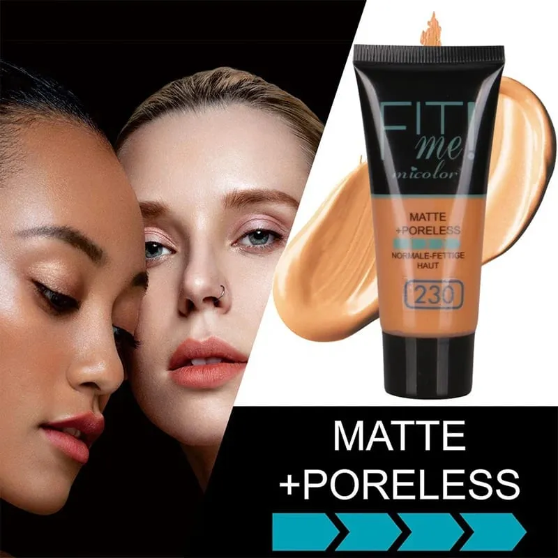 Micolor Fit Me 2 IN 1 Poreless Powder & Liquid Foundation Full Coverage Liquid Concealer Scars Dark Circles Acne Cosmetic Set