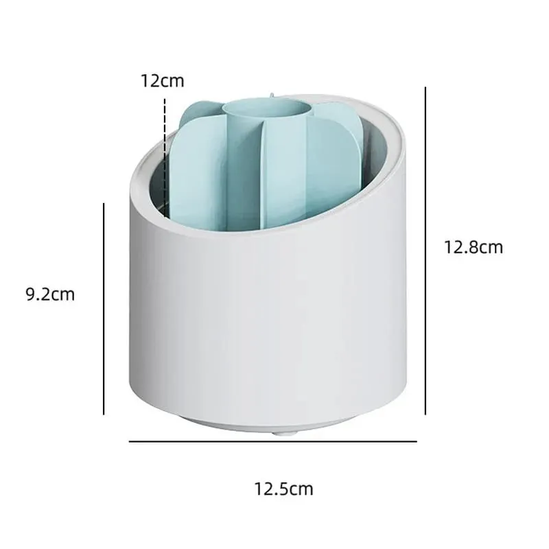 Desktop Cosmetic Brush Organizer 360° Umiikot na Makeup Brushes Holder 7 Grids Lipstick Eyebrow Pen Holder Eye Shadow Storage Box