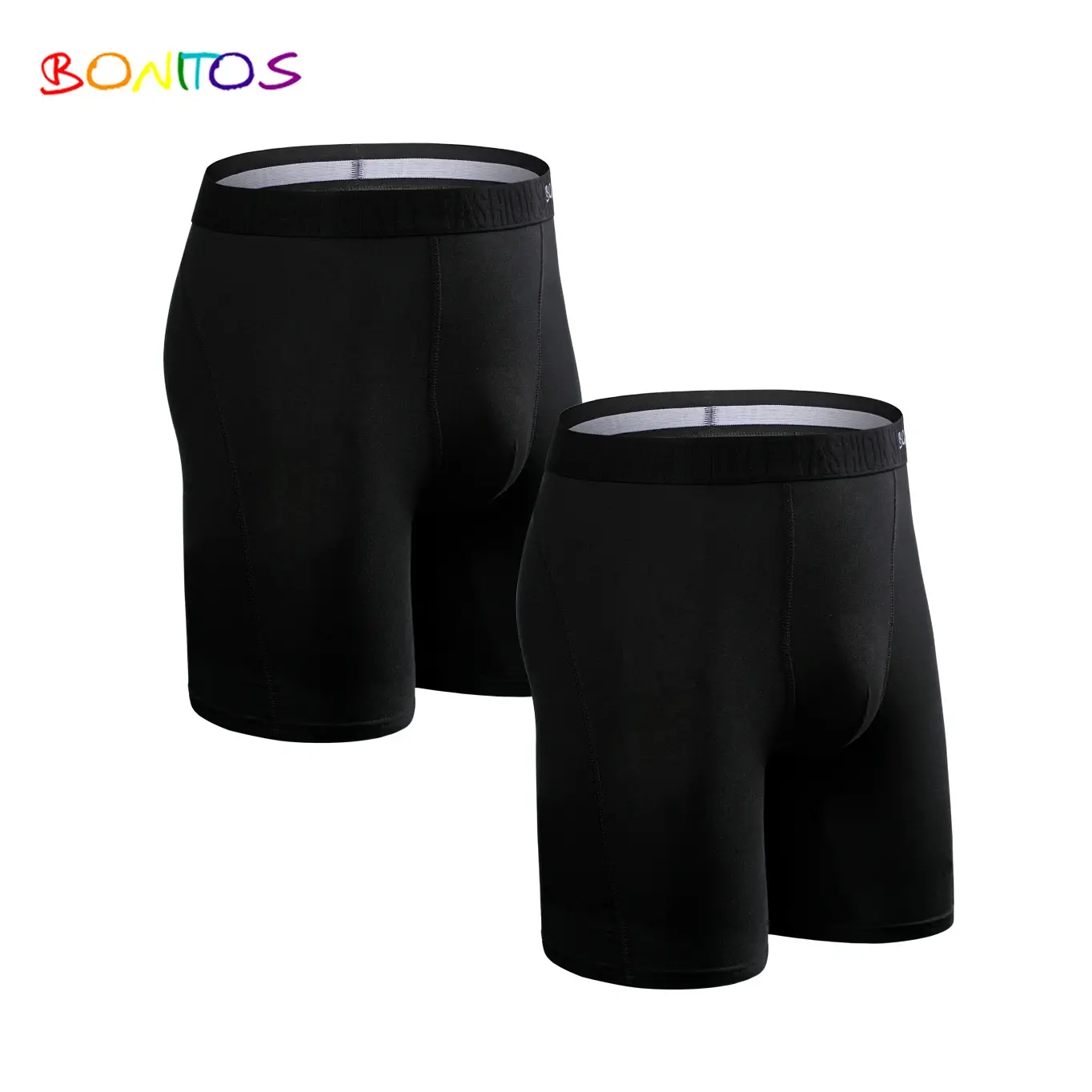 2pcs Pack Long Leg Boxer Shorts Hommes Culottes Kit Homme Slip Boxershorts Slip Sous-Vêtements pour Homme Coton Mâle Sexy Set Box Gym