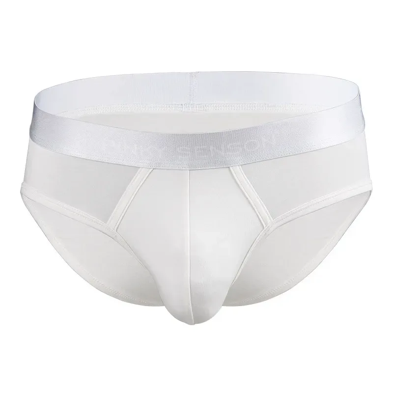 Men's Underwear - Pure Color Linen Modal Solid Waist Regular Size Comfortable Men's Briefs
