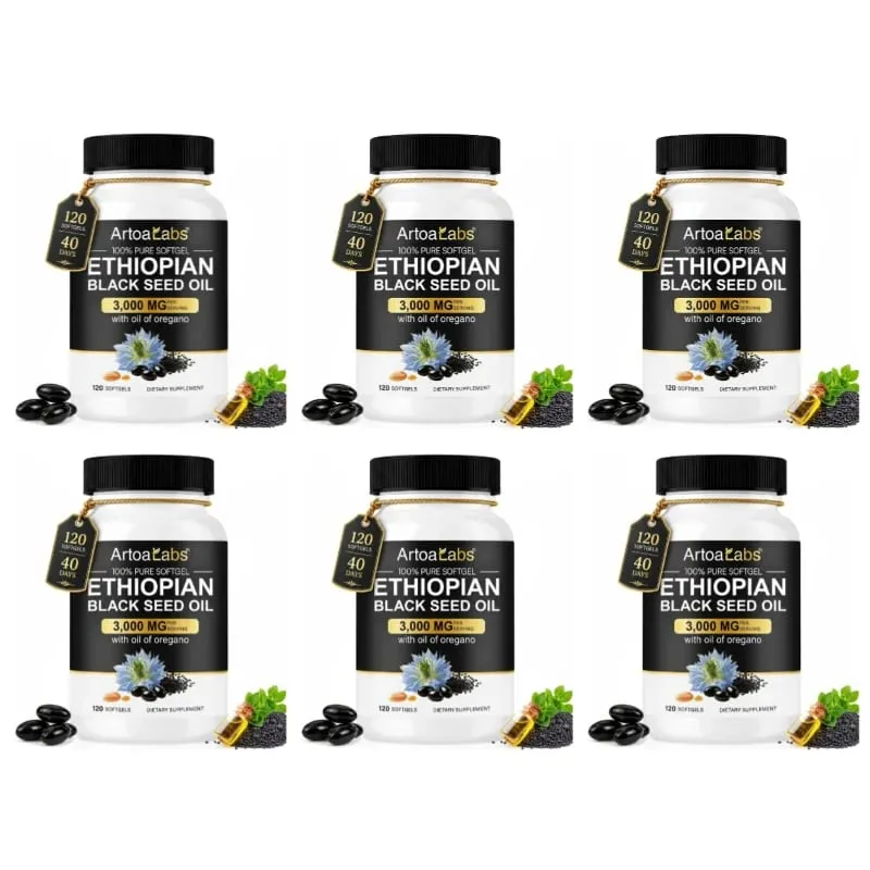 Ethiopian Black Seed Oil Softgels 3000mg na may 100mg Oregano Extract para sa Immune Digestive at Daily Vitality Support 120 Count