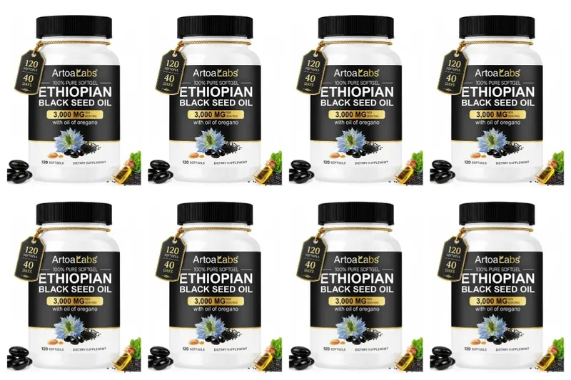 Ethiopian Black Seed Oil Softgels 3000mg na may 100mg Oregano Extract para sa Immune Digestive at Daily Vitality Support 120 Count