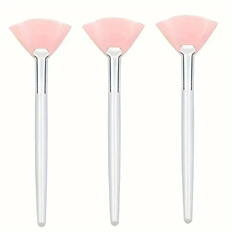 3/6/12pcs Praktikal na Facial Brushes Fan Shape Brush Flat Head Face Mask Applicator Soft Portable Mask Brushes Mga Cosmetic Tool — image 14