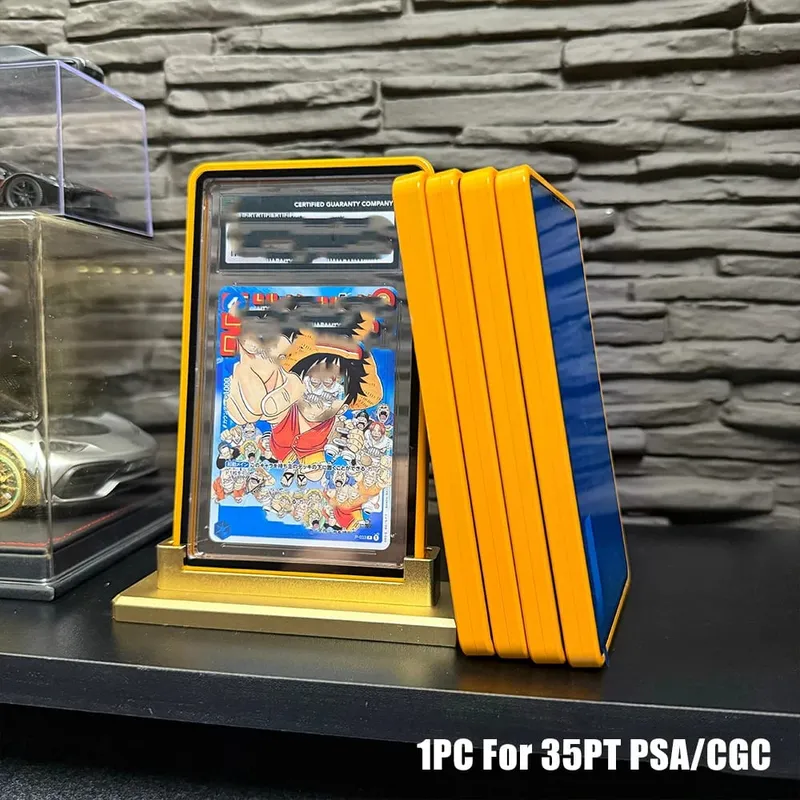 Casing Logam Tempat Pelindung Kartu Perdagangan Aloi Aluminium Warna Gradien Multiwarna untuk Kartu Bertingkat 35PT PSA CGC