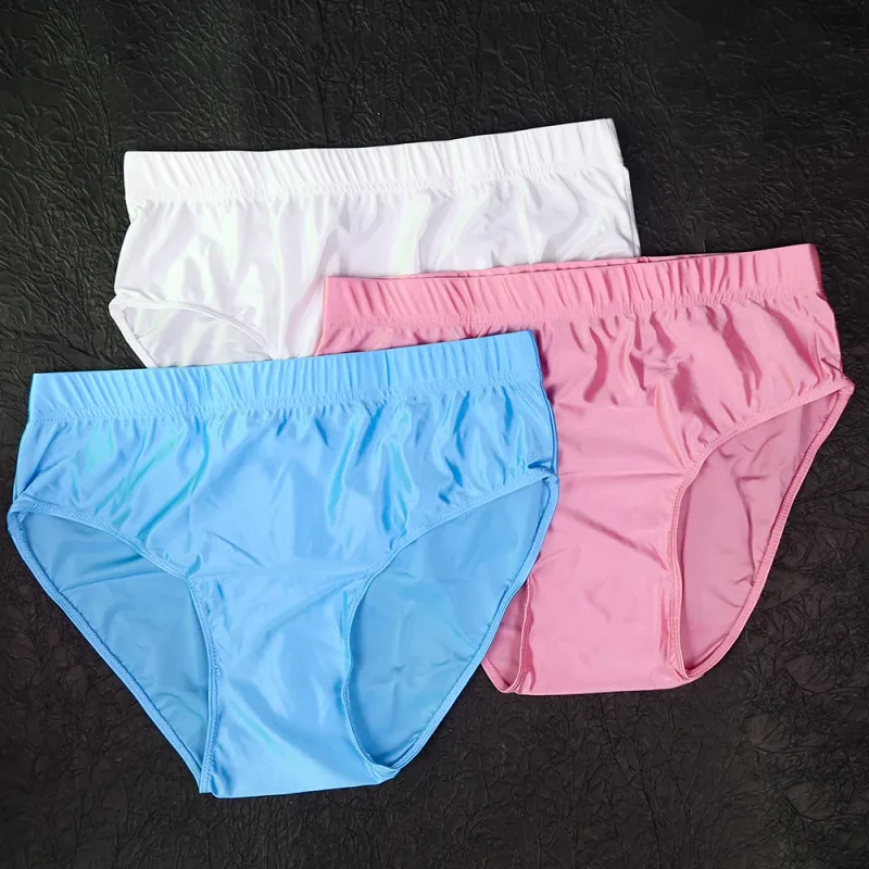 new Mens Briefs Underwear Satin-like Breathable Low-Rise Underpants Male Panties Men's glossy underwear