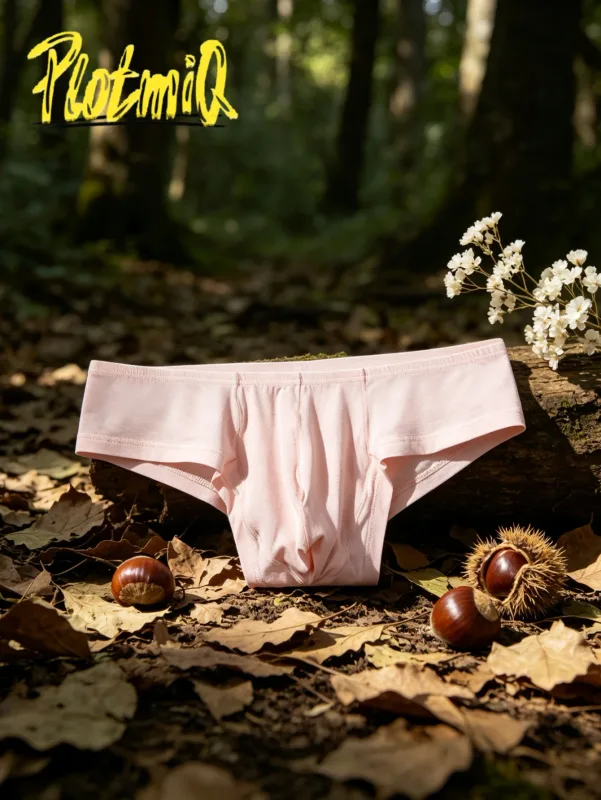 2PCS Low Rise Comfort Men Cotton Briefs Pink Soft Fabric Wide Waistband 3D Support Pouch Moisture Friendly Mens Underwear