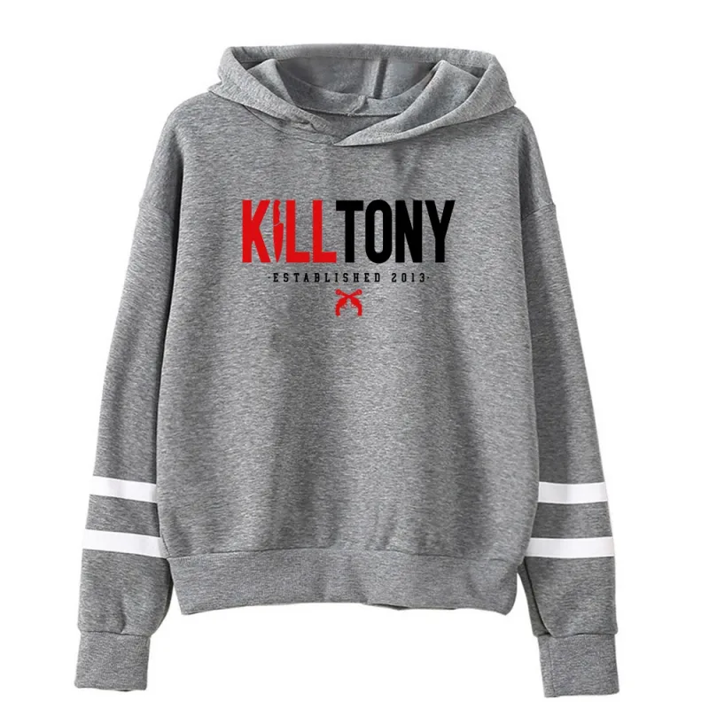 Bunuh Tony Merch Hoodie Uniseks Tanpa Poket Bar Selari Lengan Pakaian Jalanan Wanita Lelaki Berhoodie Sweatshirt Pakaian Lucu