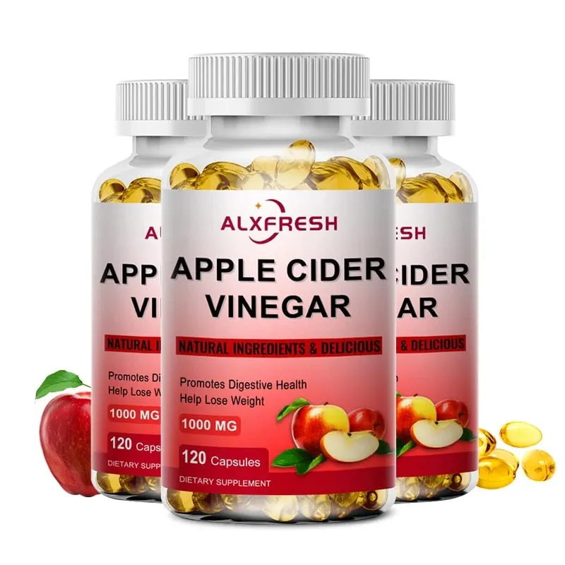 Alxfresh Apple Cider Vinegar Capsules na may Zinc Vitamins | 1000mg | Healthy Supplement Non-GMO