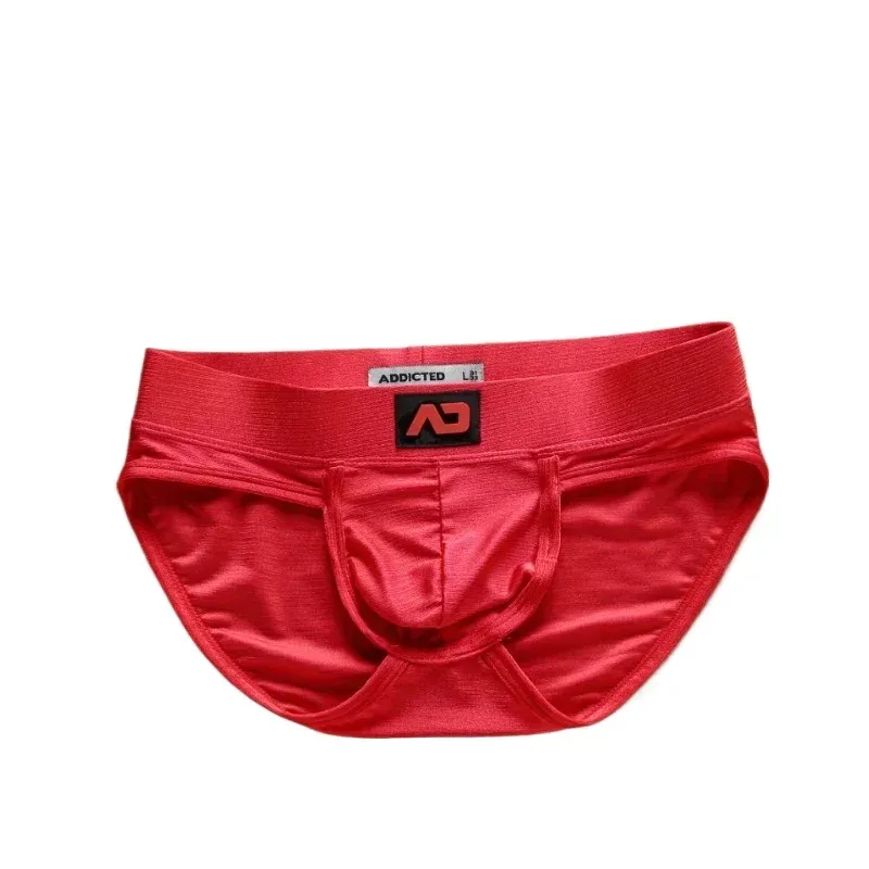 2025Simple, solid color, fashionable, men's low-rise nylon brushed bright briefs AD3-M257
