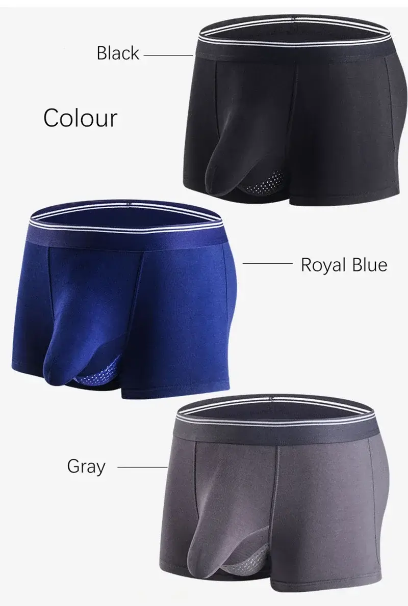 Plus Size Men's Sexy Separate Penis Pocket Boxer Shorts Breathable Men Underwear Panties Modal Mens Elephant Nose Underpants