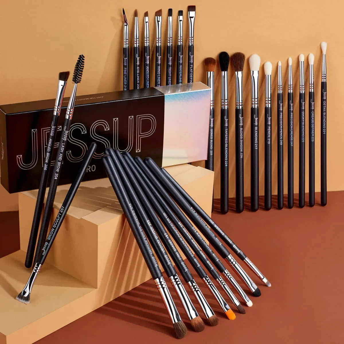 Jessup Eye Makeup Brushes Set Propesyonal na Makeup Brush Synthetic Eye Blending Brush Eyeshadow Brush Eyebrow Crease Shader T341
