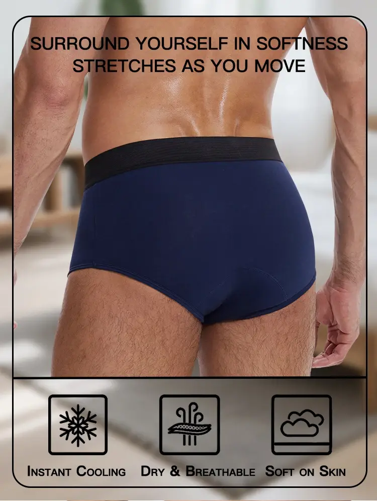 Incontinence Men Briefs Elder Cozy Urinary Panties Odorless Boxers Maximum Absorbency Boyshorts Leak Proof Cotton Underpants