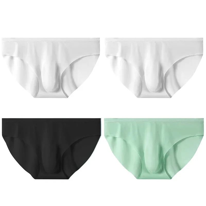 4 stuks heren ijszijde slips zomer transparant naadloos sexy sneldrogend trendy ademend ondergoed ultradunne slipjes