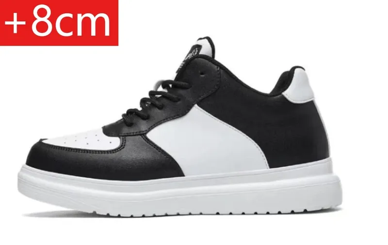 Új magasságnövelő cipő férfiaknak 10 cm-es láthatatlan liftes tornacipő fehér bőr Sport Zapatillas De Hombre nagy 46-os