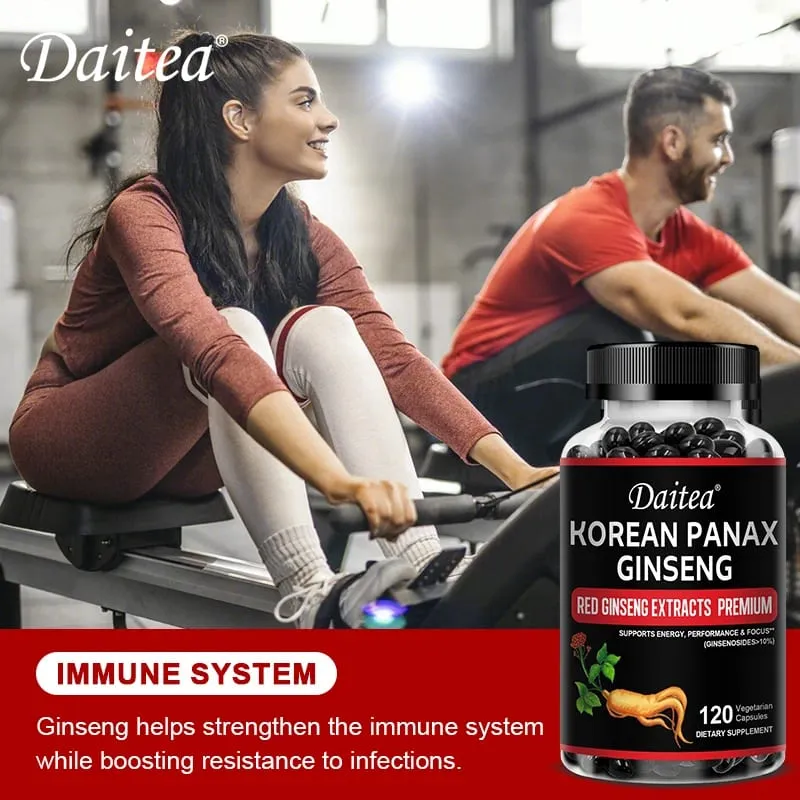 Korean Red Ginseng Capsules-1000 Mg Pinapalakas ang Energy Endurance Athletic Performance at Muscle Strength Supports Immune Health