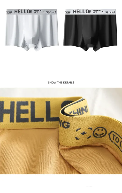 1pcs Men's Boxer Briefs Male Sport Shorts Teenager High Stretch Underwear Breathable Fashion Soft Comfortable Underpant