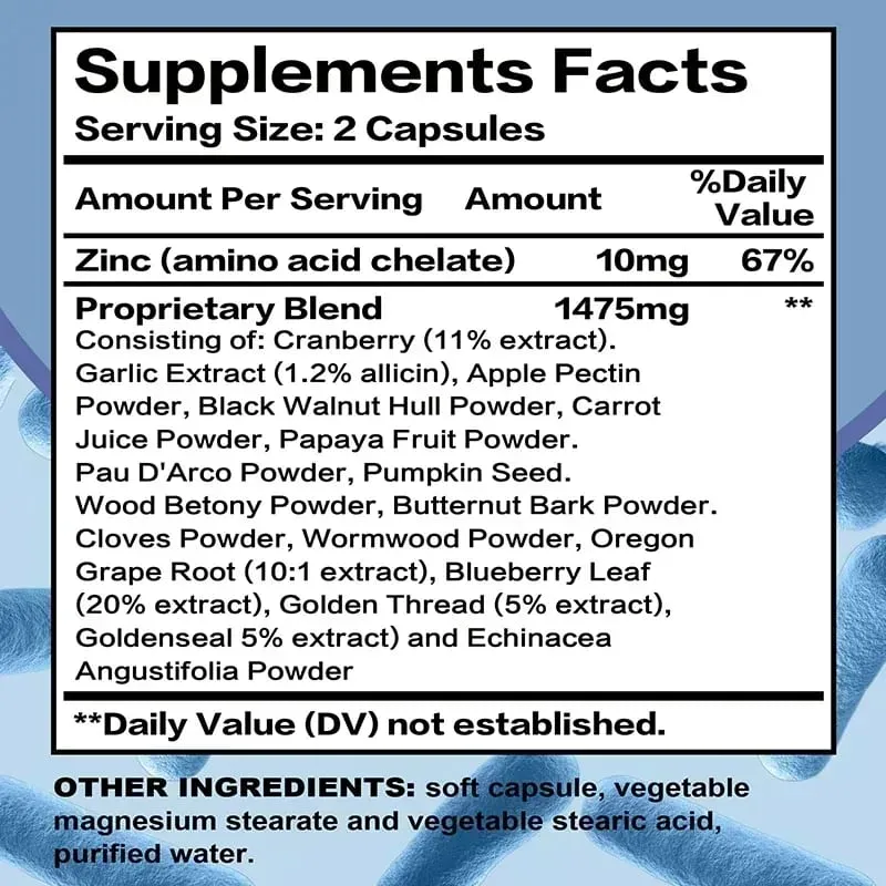 Parasite Blast Detox Complex - Eliminate Parasites Promote Digestion Cleanse & Detoxification Supports Intestinal Health